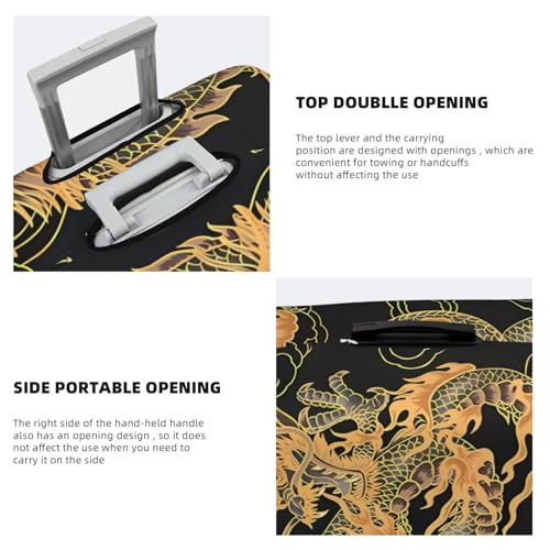 Oriental Dragon Luggage Cover Washable Elasticated Luggage Covers for Suitcase TSA Approved Stylish Dust and Scratch Resistant Luggage Case Protector for Kids and Adults4