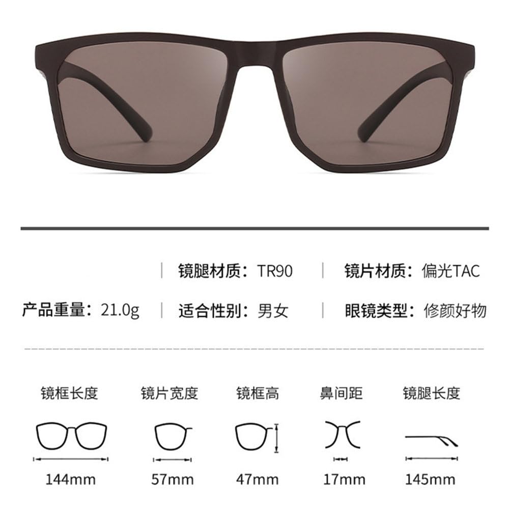 Lentes de sol polarizados casuales para hombre, protección solar, protección UV, marco grande, para conducir