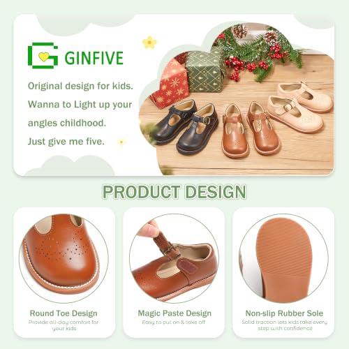 Image of GINFIVE Toddler Girls Mary Jane School Oxford Dress Flat Shoes for Wedding