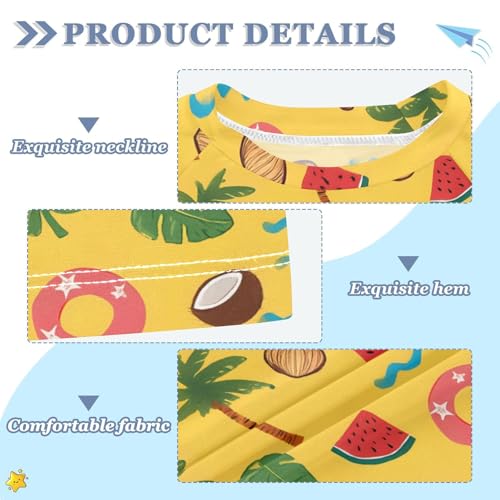 ALAZA Kids Rash Guard Boys Toddler Swim Shirts Short Sleeve Summer Vacation UPF 50+ 3T3