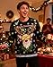uideazone Ugly Christmas Sweater for Mens Reindeer Sunglasses X-mas Sweatshirts for Festival Party Black