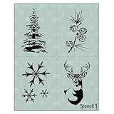 Stencil1 Stencil - Premium Quality Reusable Stencils for Painting - Create DIY Winter Holiday Crafts
