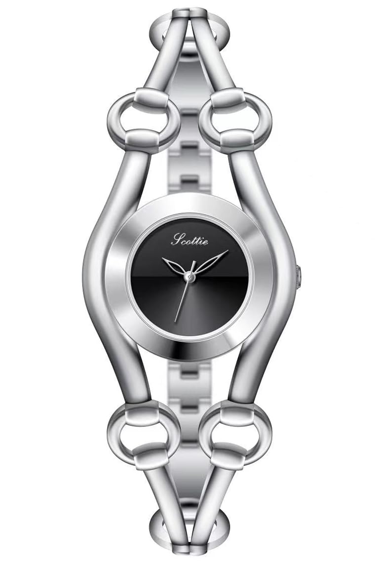 PASOY Reloj minimalista de lujo para mujer, pulsera de acero inoxidable, elegante diseño inspirado en joyas, impermeable, reloj de pulsera de moda para mujer, plateado, dorado