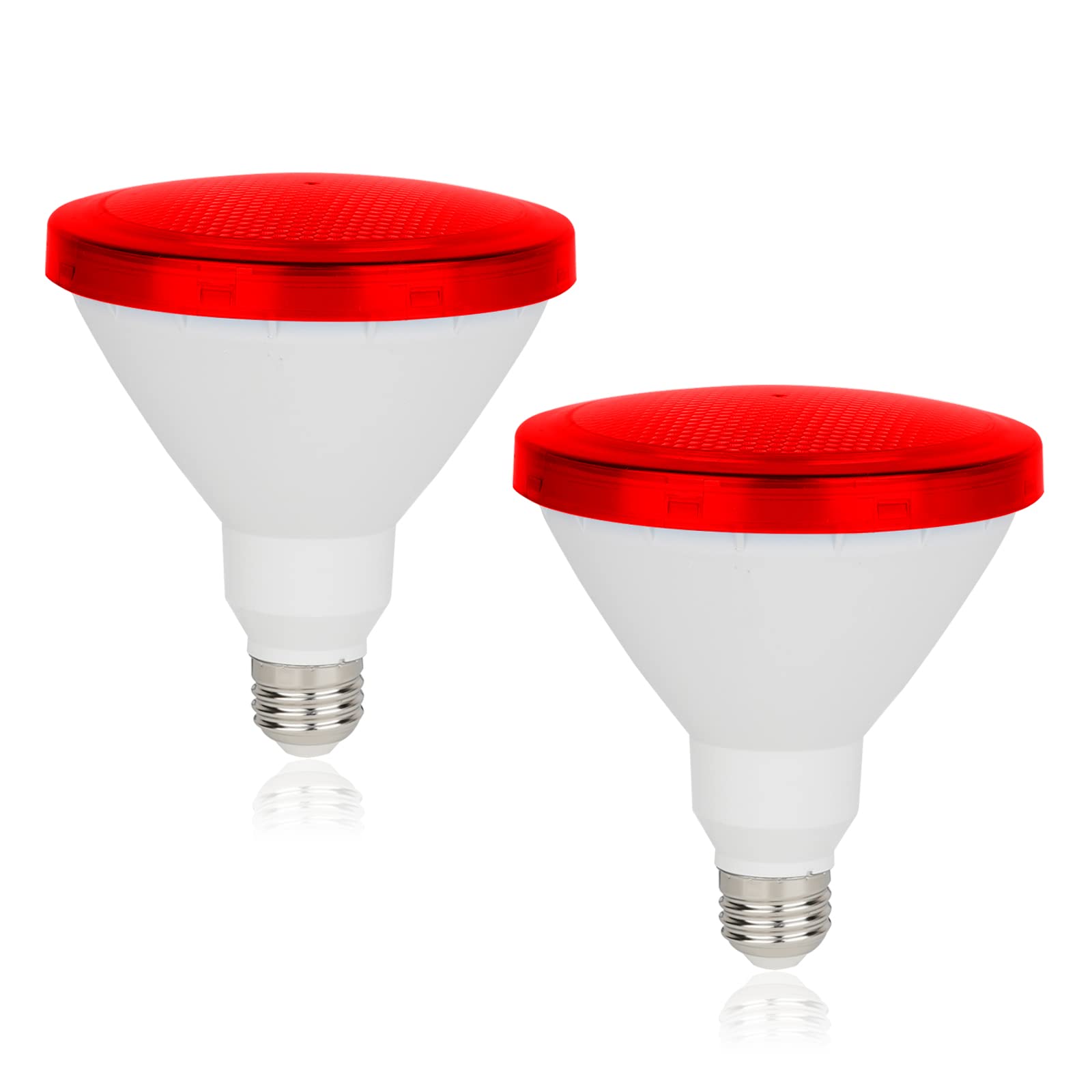 LED Red Flood Light Bulb - PAR38 E26 Base Red Color Bulb, 15W (100W Equivalent)