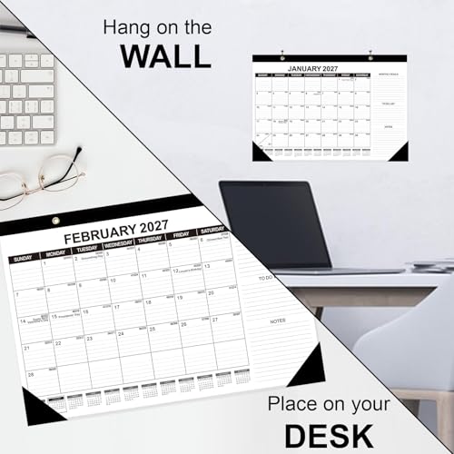 Image of GuassLee Desk Calendar 2026-19-Month Desktop Calendar 17 inch x 11.5 inch Academic Paper Planner from Sept. 2025 to Mar. 2027 with Julian Date, Monthly Goals, To-do List, Notes for Home School Office