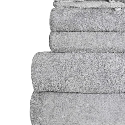 Serviette de bain absorbante gris perle ensemble 6 pièces Studio - 3