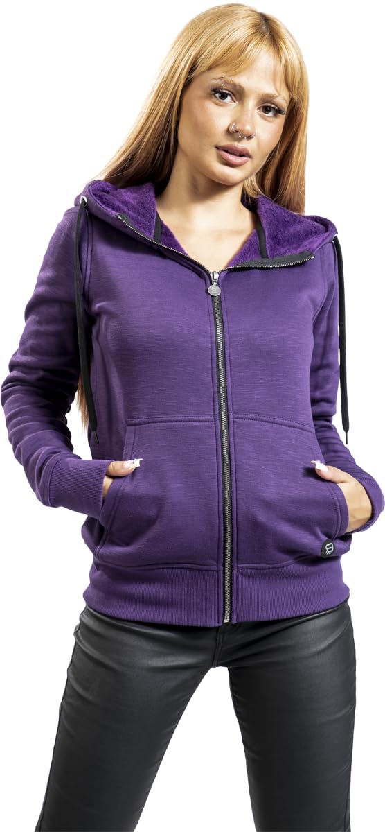RED by EMP Damen lilane Kapuzenjacke mit Rippbündchen
