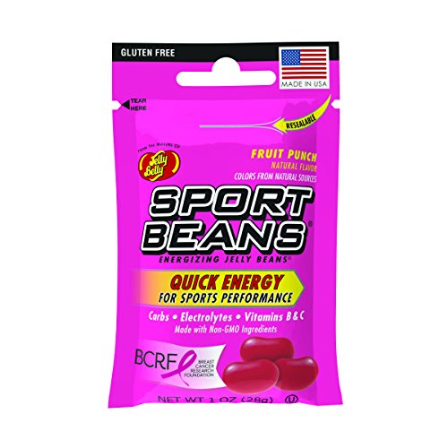 Jelly Belly Sport Beans - Energizing Jelly Beans - Fruit Punch Flavor, 24 x 1 Ounce Bags