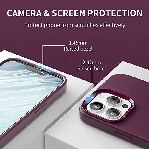 Image of MIDOS Back Cover Compatible with iPhone 14 Pro Max Case Liquid Silicone Full Protection Shock Proof Back Cover for iPhone 14 Pro Max (2022) 6.7 inch (Wine Red)