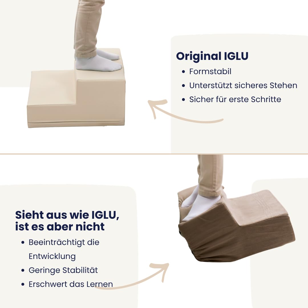IGLU SOFT PLAY Baby Gym 10-teiliges Kletterset (Pastel Autumn) | Firm Step Schaumstoff | Veganes Leder | CE-zertifiziert | Fördert Motorik & Kreativität | Leicht zu Reinigen | Leicht