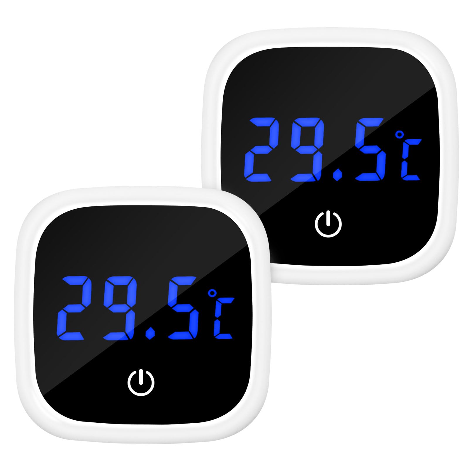 EEEKit 2PCS Termómetro Digital para Acuario, Termómetro para Pecera con Pantalla LED, Termómetro Inalámbrico para Acuario con Botón Táctil, Sensor de Temperatura Exacto para Acuario, Reptil(℃)