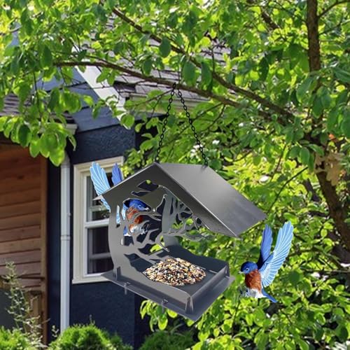 Mangeoire en forme de maison pour observer les oiseaux dans votre jardin