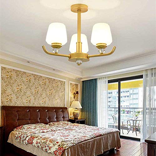 Chandelier luxueux doré NBYGSC avec 12 abat-jours en verre pour un salon raffiné