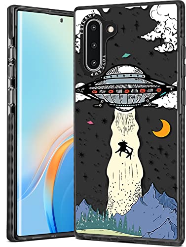 Toycamp for Note 10 Case, Cute Funny Alien UFO Design for Women Girls Boys Teens for Galaxy Note 10 Cases, Cute Cartoon Alien Print Cover for Samsung Galaxy Note 10 Case, 6.3''