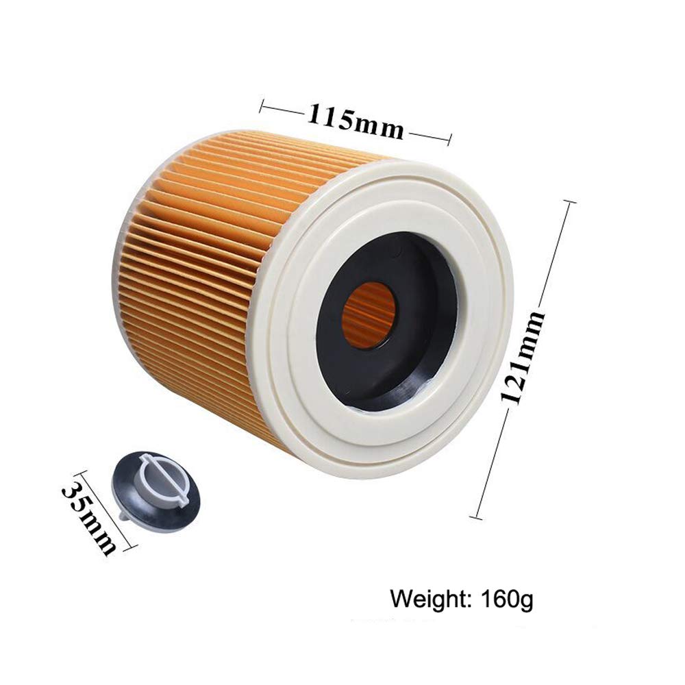 INF HEPA filter for Karcher Wet Dry Vacuum Cleaners WD2/WD3/MV3/MV2/A2004/A2054/A2204/A2656 Vacuum Cleaner Filter for Allergy Sufferers Against Fine Dust/Odors