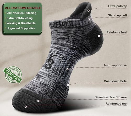 KEMISANT Women Socks,Active Ankle Running Socks Breathable Wicking For Women Cushioned Footbed Arch Support2