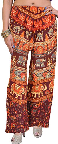 Image of Exotic India Casual Trousers from Pilkhuwa with Printed