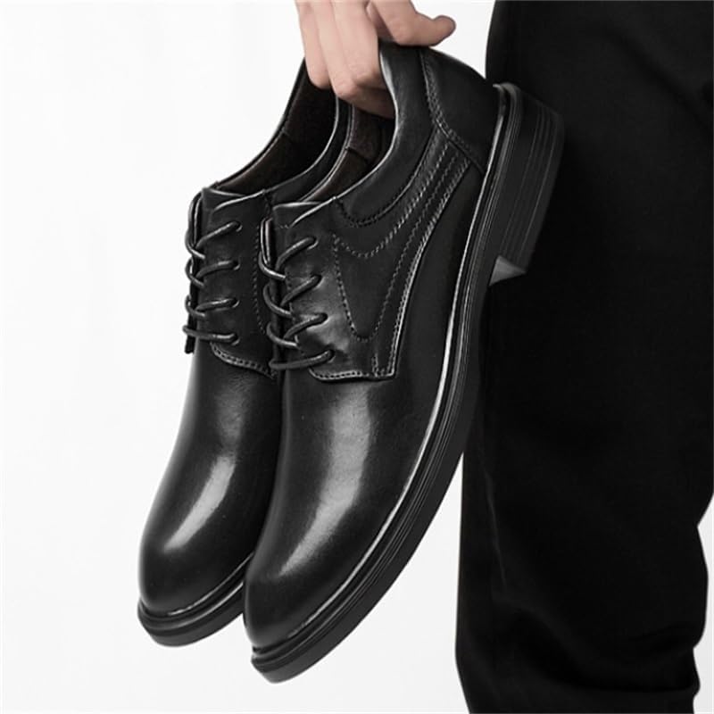 Men's Business Dress Shoes Casual Big-headed Mid-heeled Shoes Heightening warm wear-resistant Comfortable Shoes for Men