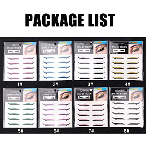 40Pairs Stick On Eyeliner Strips - Glitter Eyeliner Stickers Waterproof With Lashes, Reusable Eyelashes And Eyeliner Stickers, Glitter Self Adhesive Eyelashes (Black × 40Pair) #TOP6