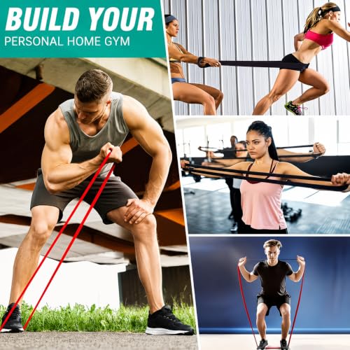 Image of Resistance Band for Workout | Resistance Band Set | Exercise Band & Stretching Bands for Exercise for Home Workouts | Gym Equipment for Home Workout | Ideal for Men & Women (Green 40-60 kg)