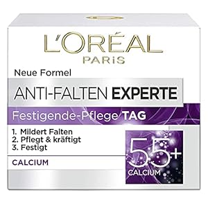 L’Oréal Paris Feuchtigkeitspflege für das Gesicht, Feuchtigkeitspendende Anti-Aging Tagescreme mit Calcium zur Minderung…