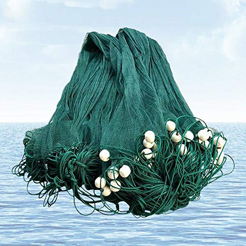 Gdrasuya10 65Ft/33Ft Fishing Net Hand Made Beach Seine Drag Nets Bait Fish Mesh Hand Casting Strong Nylon Line Fishing Equipment (2x10M / 6.5x33FT)