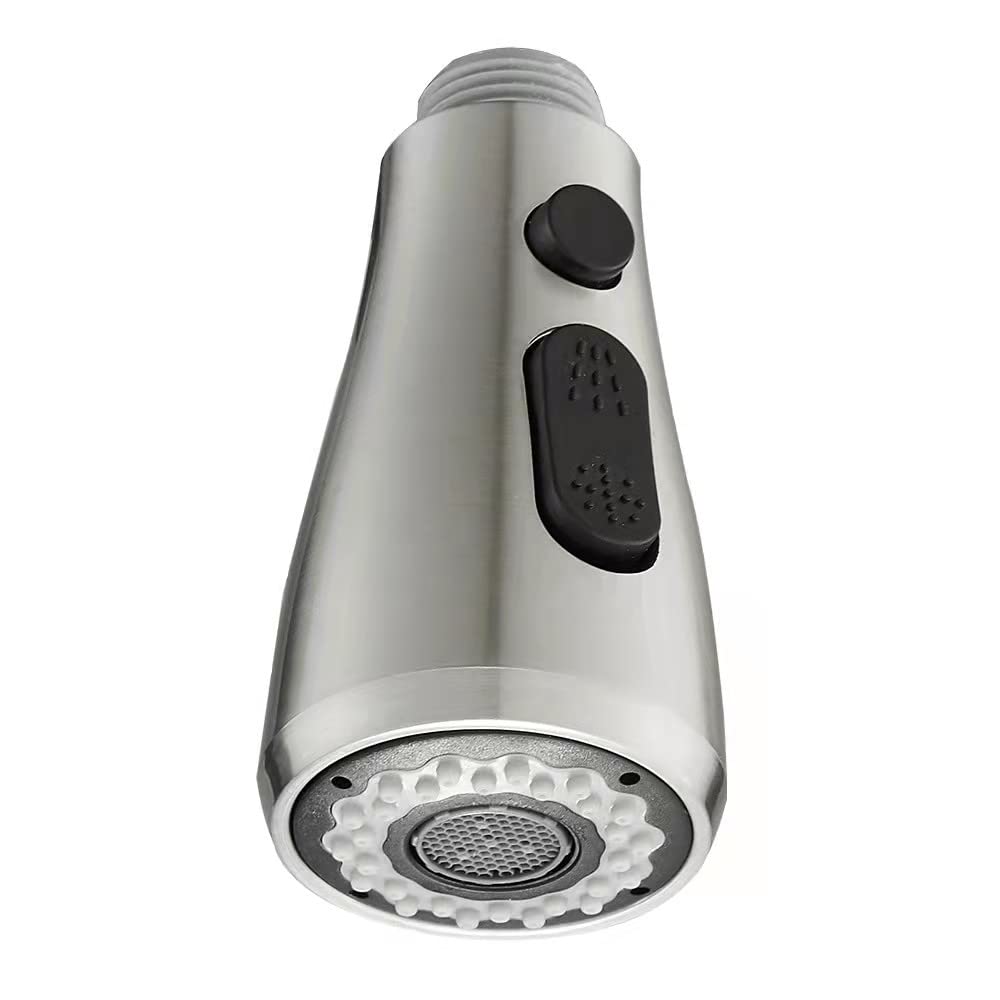 2 Function Kitchen Tap Spray Head Replacement Part, Pull Out Settings Shower Head for Kitchen Bathroom Mixer Faucet Brushed Nickel