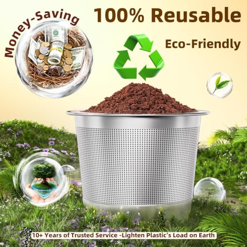 Image of 6 Pack Reusable K Cups Coffee Pods for Keurig 1.0 | BPA-Free, SUS 304, Scoop, Heat Resistant Handles