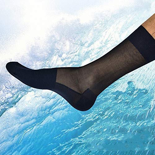 Goobester Men's Business Dress Stockings Sheer Formal Wear Suit Transparent Tube Socks2