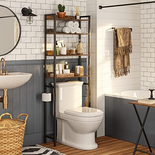 Over The Toilet Storage Rack, 4 Tier Bathroom Organizer Over Toil...