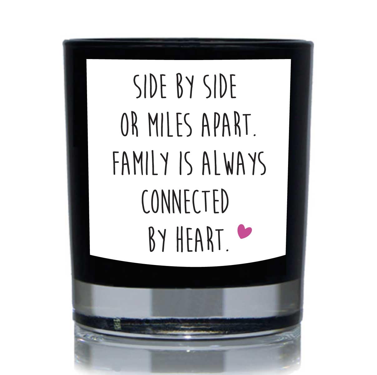 60 Second Makeover Limited Side By Side Or Miles Apart. Family is Always Connected By Heart 20cl Candle