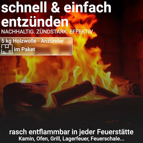 5 kg Holzwolle Anzünder natürliche Firestarter Kaminanzünder Grillanzünder Feueranzünder Fire Starter Bio-Anzünder | schnell entfacht für Grill, Pizzaofen. Smoker, Kamin & Ofen | Energie Kienbacher – Bild 4