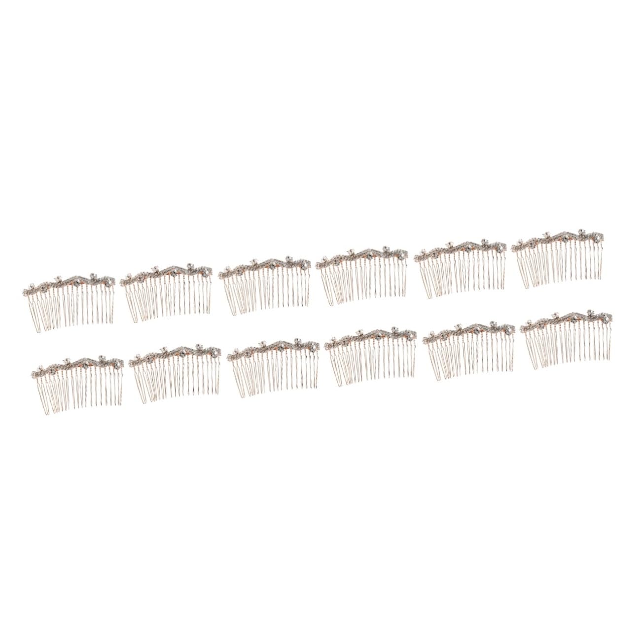 FRCOLOR 12 Stk silberne Tiara Haarspange Hochzeitsschleier Goldrand Haarnadeln mit Strasssteinen hochzeitsdeko Kamm kreative Kopfbedeckungen Sonnenblume Haarschmuck Südkorea Braut