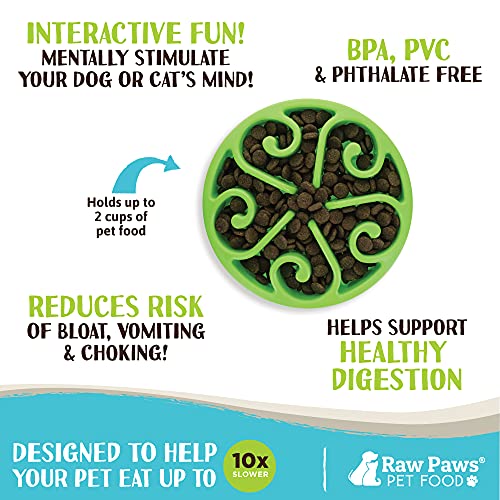 Raw Paws Pet Bpa-Free Slow Feeder Dog Bowl - Dog Bowl Slow Feeder Large Breed, Medium Sized Dog & Puppies - Canine Slow Feeder Bowls For Dogs - Eating Control Dog Bowl - Slow Food Bowl - Maze Dog Bowl #TOP1