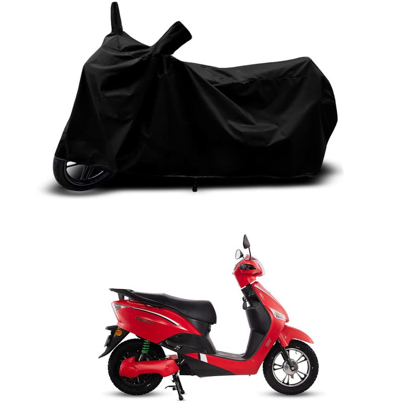 Image of 100% Scratchproof /UV-Rays /Heat Protection /Birds Dropping /Water Resistant /Dust proof /Waterproof /Bike Scooty Two Wheeler Body Cover Compatible For Electric Optima CX Single All Varient[Black]