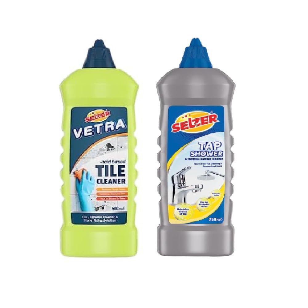 Selzer Tap Shower And Metallic Surface Cleaner (250 ml) & Vetra Tile Cleaner (500 ml), Remove Tough Stains for Tap, Kitchen And Tiles (Combo Pack of 2) (B0CPVKR22X) Amazon Price History, Amazon Price Tracker