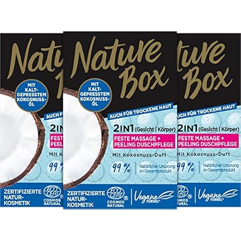 NATURE BOX feste Duschpflege 2in1 Massage + Peeling Cover
