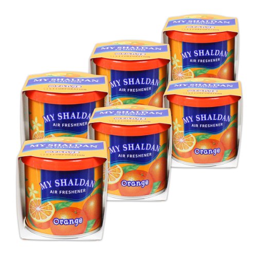 Image of Pack of 6 My Shaldan Japanese Car Cup-Holder Natural Air Freshener Cans (Orange Scented)