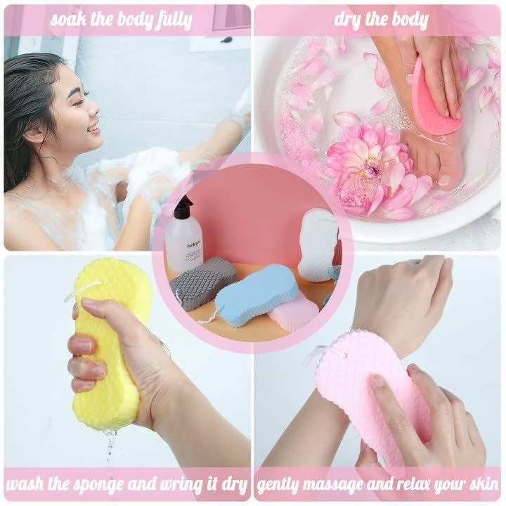 TARTAMYA Ultra Soft Bath Body Shower Sponge, Magic Bath Sponge Dead Skin Remover, Super Soft Exfoliating Bath Sponge Painless Scrub Sponge for Adults Children and Pregnant Women (multi colors) 1