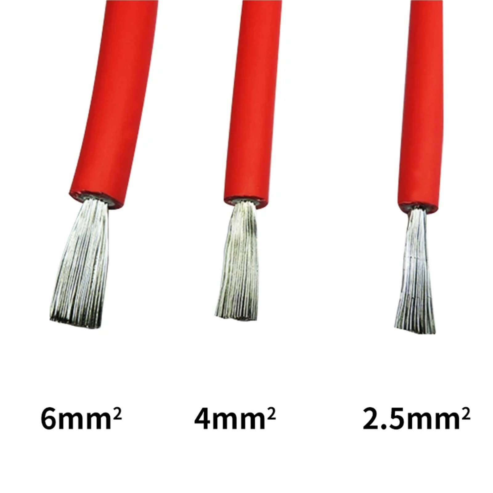 Cable Solar de Cobre estañado TUV, 25/50 Metros/Rollo, 6 mm², 10 AWG, Rojo y Negro, 50 m, for Conexiones de Paneles solares.(50 Meters Red)