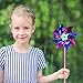 PROLOSO 24 Pack Plastic Pinwheels for Kids Party Favors DIY Lawn Windmill Set Pinwheels for Yard and Garden