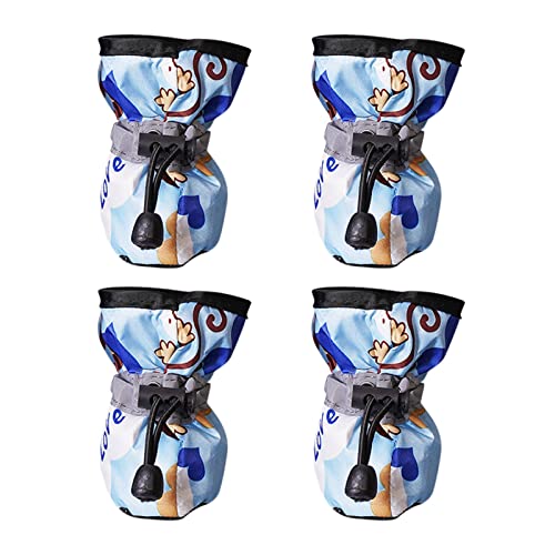 Hundeschuhe für Welpen, weiche Sohle, rutschfest, Haustier-Schuhüberzug, Haustierfuß, Hundesportzubehör, 4 Stück (Blau, 2)