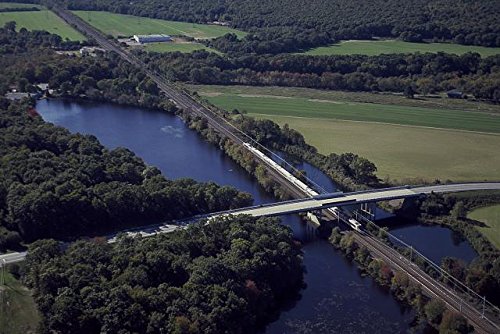 HistoricalFindingsPhoto: Test Run,High Speed Amtrak Acela Train,New England,Aerial View,Carol Highsmith,1