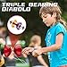 MAGICYOYO Diabolo Pro Triple Bearing, High Performance Red Chinese Yoyo Ball Toy Medium Size 5' with Extra 2 Pair Carbon Sticks + 1 Net Bag + 2 Diabolo Strings, Ideal Gift for Kids & Adults