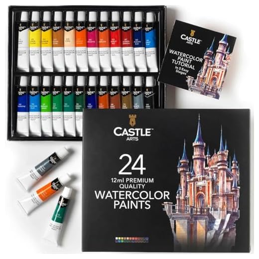 Castle Art Supplies Caja 24 Tubos Pintura de Acuarela 12 ml | Artistas experimentados | Colores Intensos | En una Maravillosa Caja de Presentación