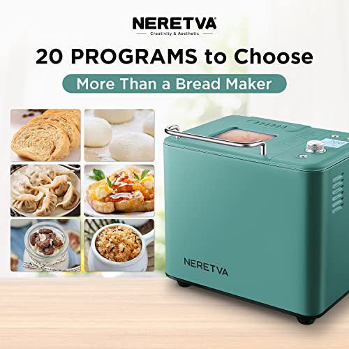 Neretva-Bread-Maker-Machine-20-in-1-2LB-Automatic-Breadmaker-with-Gluten-Free-Pizza-Sourdough-Setting-Digital-Programmable-1-Hour-Keep-Warm-2-Loaf-Sizes-3-Crust-Colors-Receipe-Booked-Included