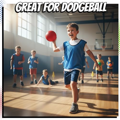 image for Playbolt 7-inch Dodgeballs For Kids & Adults (6 Pack) - Rubber Kickbal