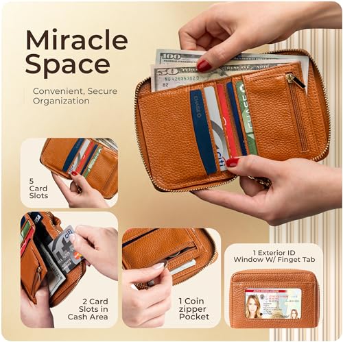 Claasico Bifold Wallet for Women RFID Blocking | Genuine Leather Zip Wallet & Ladies Coin Pocket | Stylish Credit Card Holder | Travel Wallet with Anti-Theft Protection2