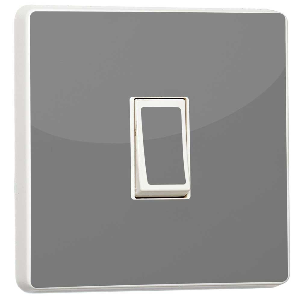 Stika.co Silver Pack Of 2 Plain Vinyl - Single Light Switch Cover Sticker - Self-Adhesive Vinyl Room Decor - Home Decor Improvements