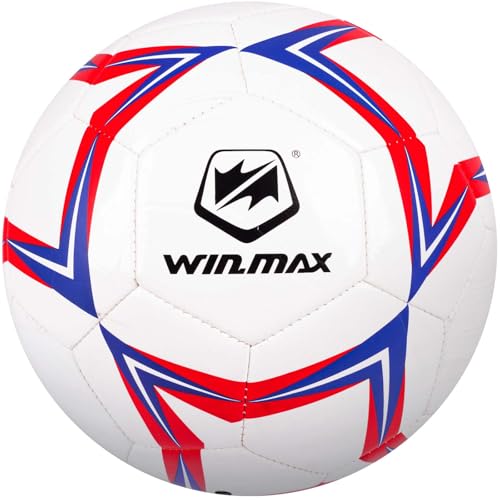 WinMAX Soccer Ball, Size 5, Soft Touch TPU Cover, Durable Butyl Bladder, Training Ball for Indoor & Outdoor Play, Red